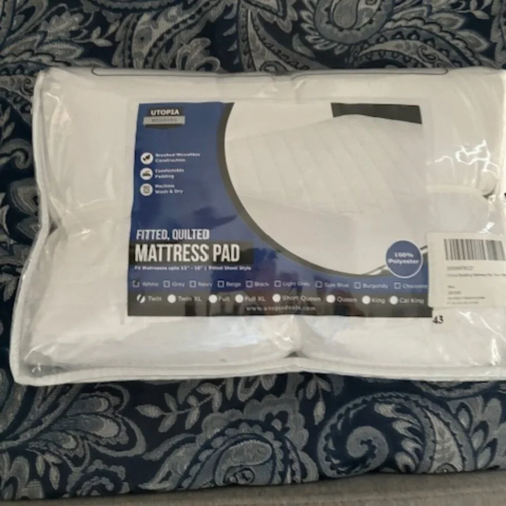 New Utopia Bedding Twin Fitted Quilted Mattress Pad